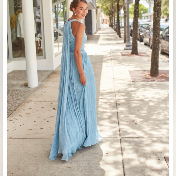 Montage by Mon Cheri Light Blue Shimmer d Formal Dress - Picture 5 of 7